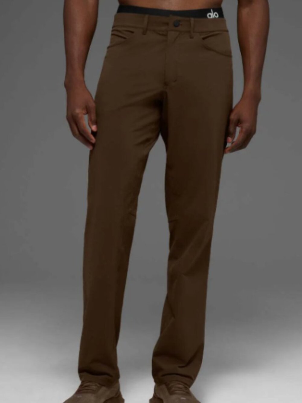 Alo Yoga Mens Day and Night Performance Pant Size 36L Dark Brown / Espresso